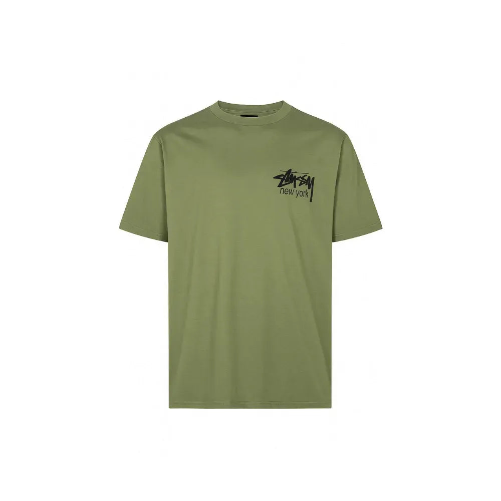 Camiseta Stussy New York Logo Exclusive Grand Opening Olive