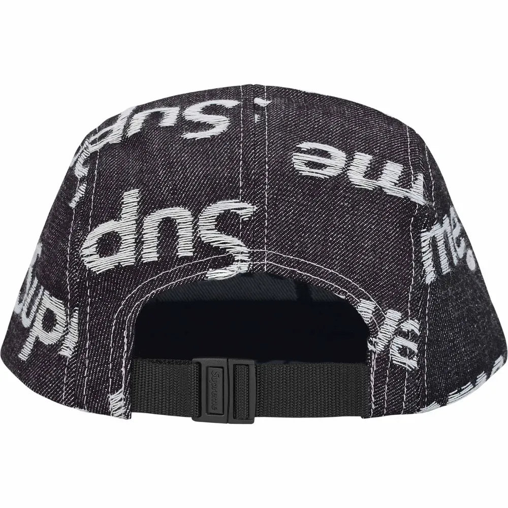 Boné Supreme Jacquard Logos Denim Camp Rigid Indigo