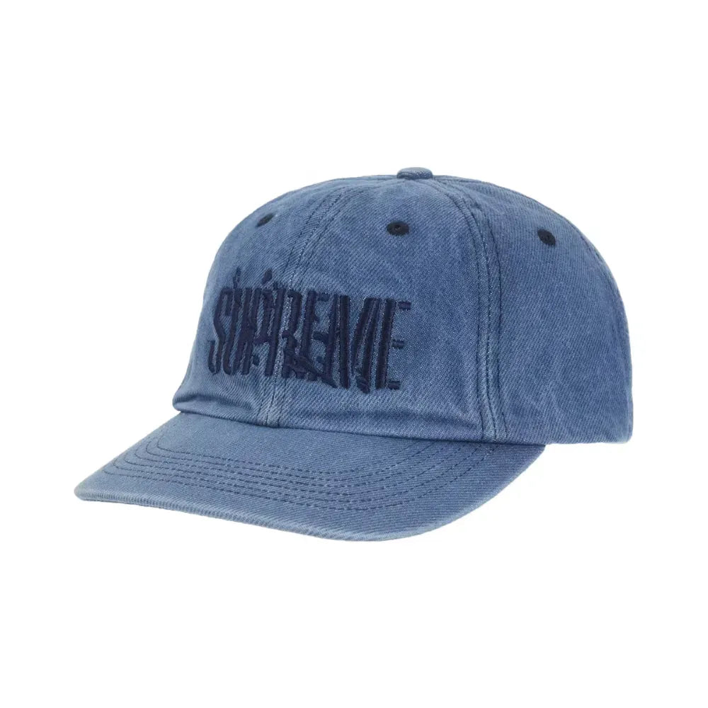 Boné Supreme Splatter 6-Panel Blue Denim