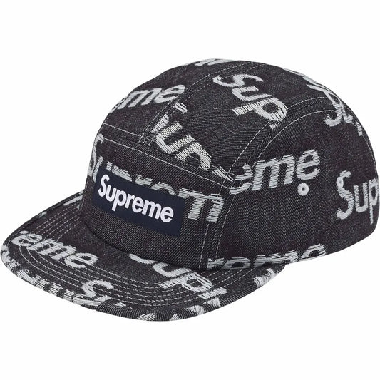 Boné Supreme Jacquard Logos Denim Camp Rigid Indigo