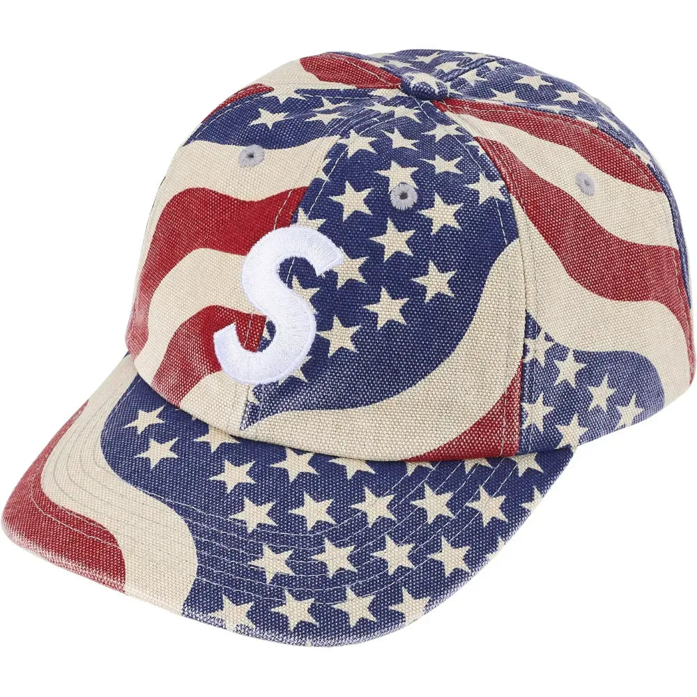 Boné Supreme S Logo 6-Panel Flag America