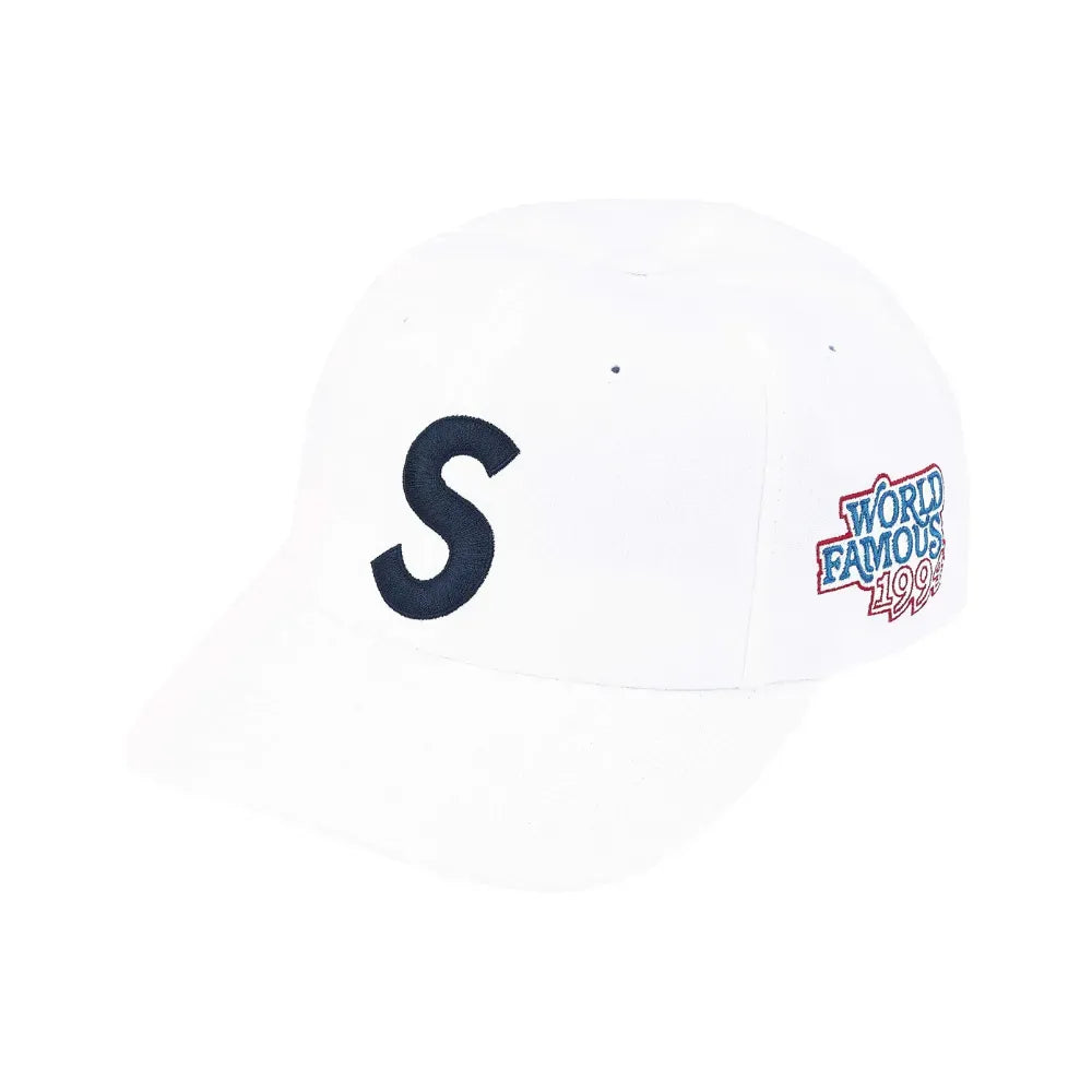 Boné Supreme World Famous S Logo Branco