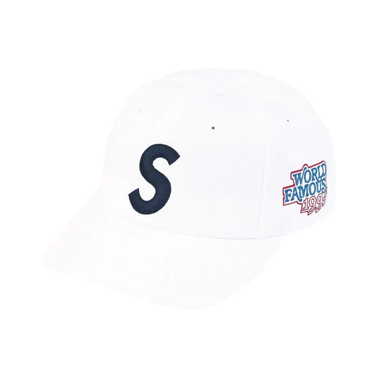Boné Supreme World Famous S Logo Branco