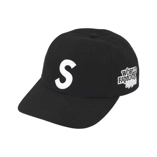 Boné Supreme World Famous S Logo Preto
